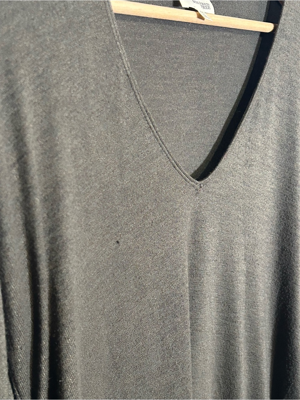 Aritzia x Wilfred Free Gail V-Neck Tunic Dress Charcoal Grey/Olive XXS - Picture 4 of 10